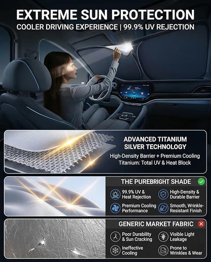 Windshield Sun Shade for Toyota 4Runner Front Window Shades Cover for 2010-2024 2025 2026 4Runner Windshield Sun Visor Protector Car Accessories