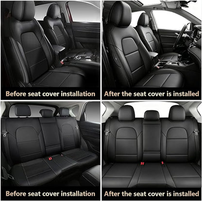 TTX LIGHTING Custom Fit Seat Covers for Hyundai Tucson 2019 2020 2021 Limited,SE,SEL,Value,Sport,Ultimate Faux Leather Full Set Compatible Airbag Car Seat Protector Black