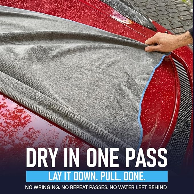Rapid Dry Towels Original 2.0 Microfiber Car Drying Towel | 150 x 75cm | Extra Large Channel Weave Drying Cloth | Ultra Absorbent, Scratch-Free, Auto Detailing Towel for Cars SUVs Trucks & Boats