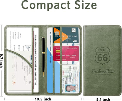 CoBak Car Registration and Insurance Holder - Vehicle Glove Box Car Organizer,Auto Truck Comparment Accessories Case with Magnetic Closure for Driver License,Cards