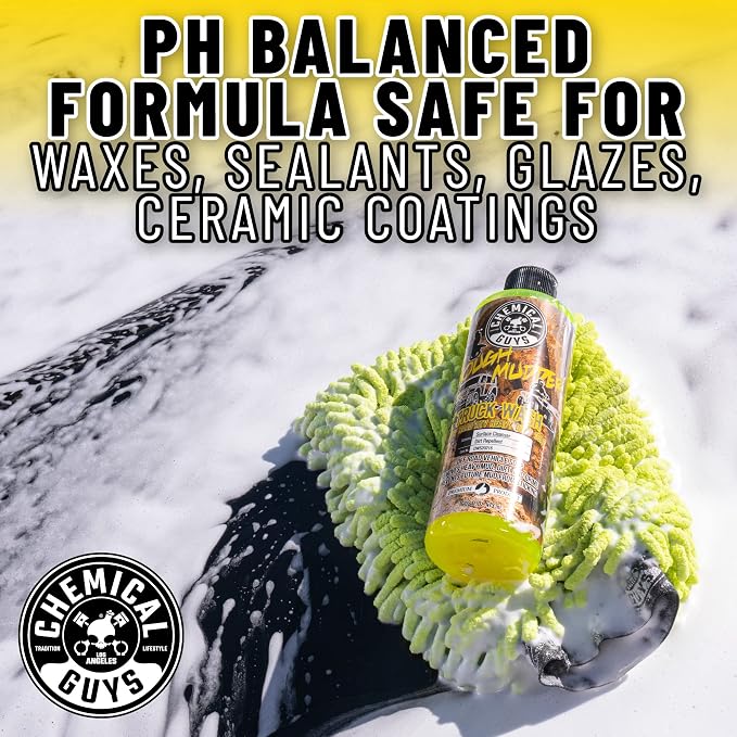 Chemical Guys Tough Mudder Foaming Heavy Duty Car Wash Soap - Soap for Foam Cannons, Foam Guns, or Buckets - Safe for Trucks, ATVs, RVs, and Off-Road Vehicles - 64 oz Lemon Scent