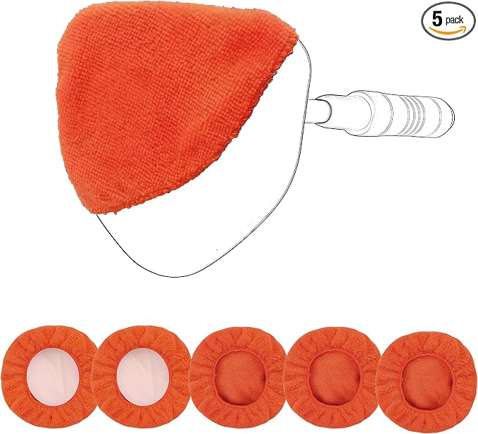 XINDELL 5 Pack Windshield Cleaner Microfiber Pads – Replacement Heads Cover for Xindell Tools. Washable & Reusable 5.7" W Triangle Pads (Red). Fits Window Reach Tool - Handle Not Included
