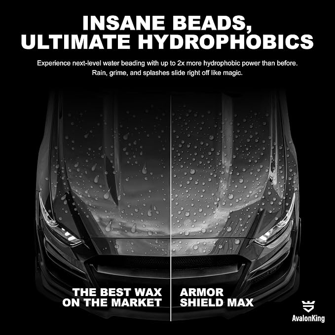 AvalonKing Armor Shield IX MAX Nano Ceramic Coating Kit with Rapid Curing Formula, 1 fl oz (30ml) – 3-Year 9H Paint Protection, Extreme Hydrophobic Gloss, Fast 4-Hour Cure DIY Car Detailing Kit