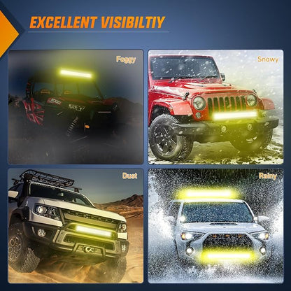 Nilight LED Light Bar 20 Inch 126W Spot Flood Combo Yellow Beam Off Road Lamp Fishing Hunting Emergency Deck Work Lighting for Trucks UTV Pick-up Van Boat Tractor