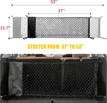 Cargo Net Compatible with 2013-2025 Nissan Pathfinder Truck Bed Cargo Net 3.05'×1.31' Double Layer Envelope Style Dense Mesh Trunk Organizer for 2024 Pathfinder Exterior Accessories