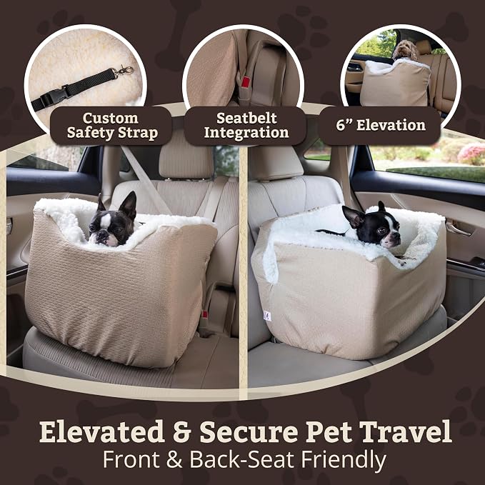 SNOOZER PET Products Lookout 1 Dog CAR SEAT, Birch Diamond, Medium