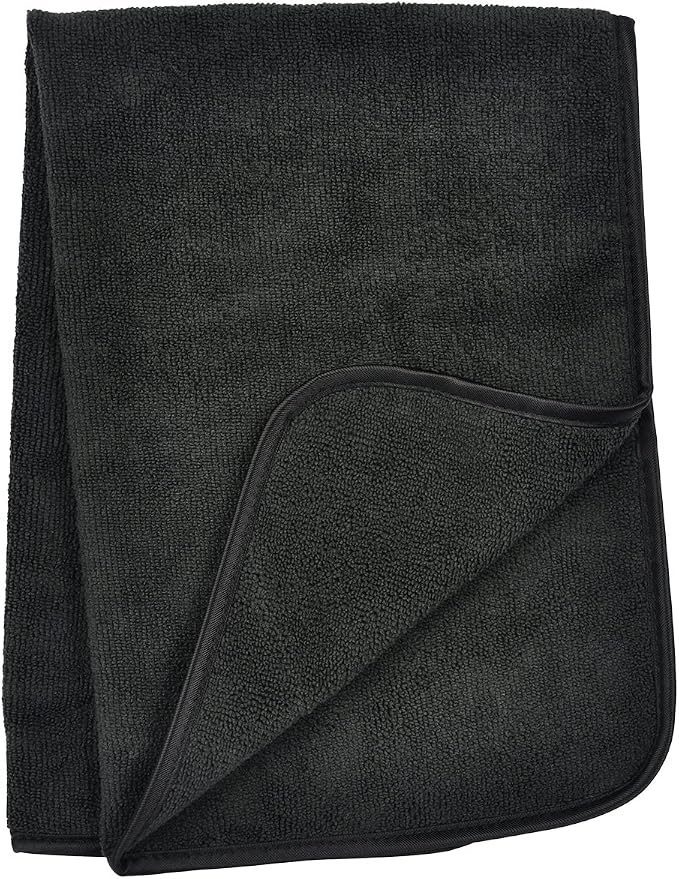 Detailer's Preference 390 GSM Premium Microfiber Towels, Ultra Soft, Lint-Free, Streak-Free, Highly Absorbent, Scratch-Free Cleaning & Drying Cloths for Auto, Home & Detailing, 16x24, 12-Pack, Black