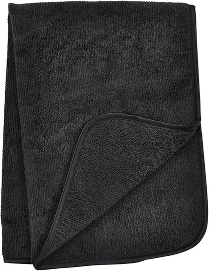 Detailer's Preference 390 GSM Premium Microfiber Towels, Ultra Soft, Lint-Free, Streak-Free, Highly Absorbent, Scratch-Free Cleaning & Drying Cloths for Auto, Home & Detailing, 16x24, 12-Pack, Black