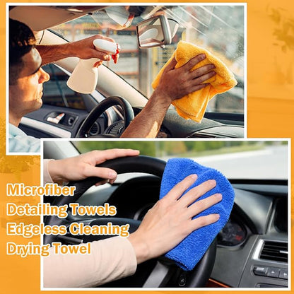 Tallew 16 Pcs Car Microfiber Towels Buffing Drying Wash Cleaning Cloths Plush Large Towels Thick Care Polishing Detailing Waxing Scratch Proof Towel, 15.75 x 15.75 Inch (Multicolor)