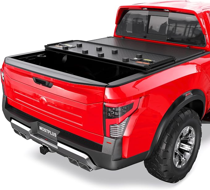 MOSTPLUS 3-Fold 5.5FT Hard Truck Bed Tonneau Cover Compatible for Nissan Titan (Non-XD) 2016-2026 Tri Fold Aluminum On Top 67Inch