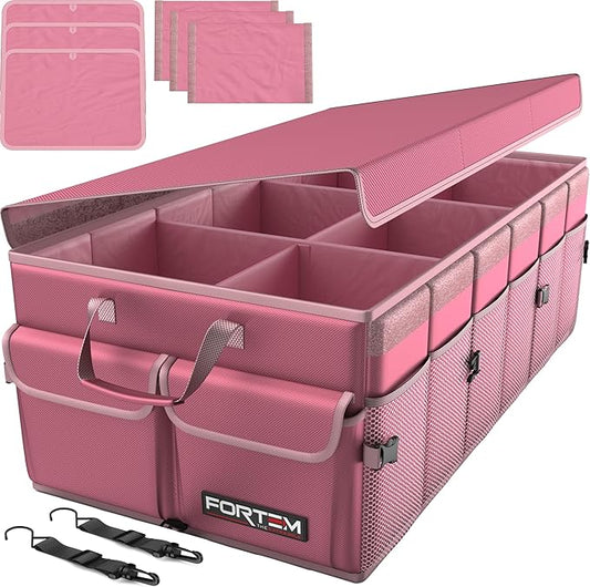 FORTEM Trunk Organizer For SUV Car Trunk Organizer, Foldable Storage, Car Accessories for Women Men, Collapsible Bag, 600D Oxford, Non Slip Bottom, Straps, Soft Cover (85L)
