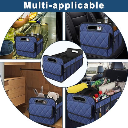 Deosk Car Trunk Organizer for SUV, Car Organizers and Storage with Reinforced Handles, Car Accessories for Women/Men 70L Waterproof Polyester Trunk Organizer(Large, Navy Blue)