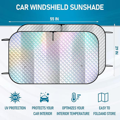 Car Windshield Sun Shade, Folding Car Shades for Front Windows UV Rays Sun Visor Shade, Keeps Your Vehicle Cool