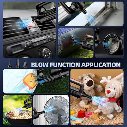 MONOZEL Handheld Vacuum Cleaner, 18000Pa 2 in 1 Cordless Car Vacuum Cleaner&Air Duster, 130W Brushless Motor with 7800mAh Battery, LED Light and Multi-Nozzles, Portable for Home, Car, Office, Pet