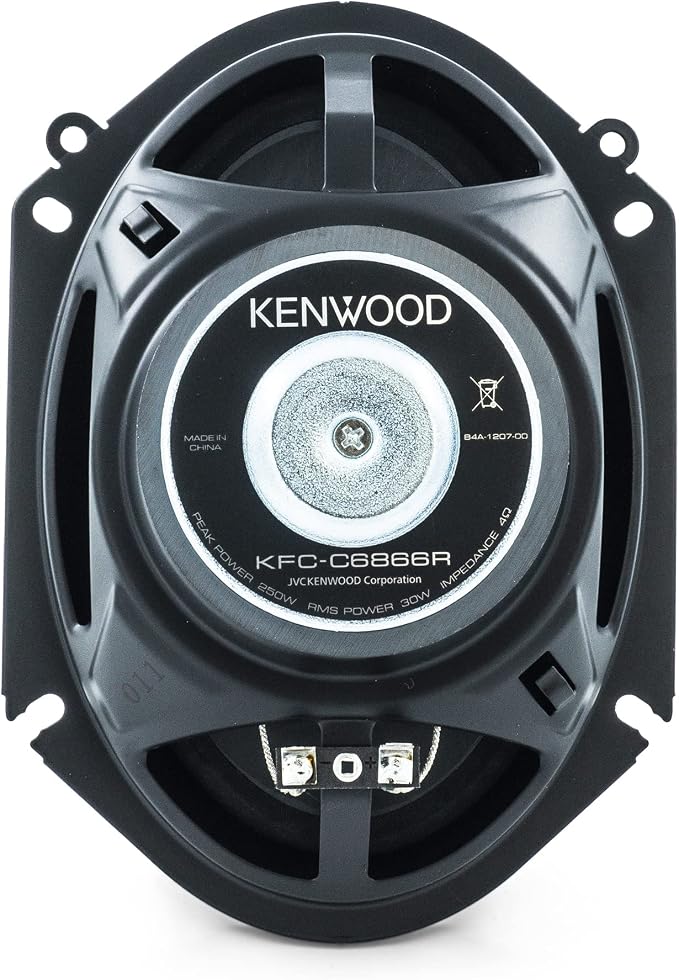 Kenwood KFC-C6866R Road Series Car Speakers (Pair) - 6"x8" 2-Way Car Coaxial Speakers, 250W, 4-Ohm Impedance, Cloth Woofer & Balanced Dome Tweeter, Heavy Duty Magnet Design