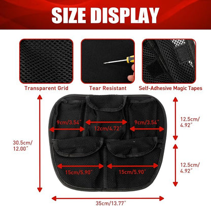 Front Trunk Lid Organizer Frunk Tool Bag for Can Am Spyder F3 F3-L F3-S F3-T 2015+ Models Accessories - Removable, 5 Mesh Pockets Storage Organizer(Black Style)