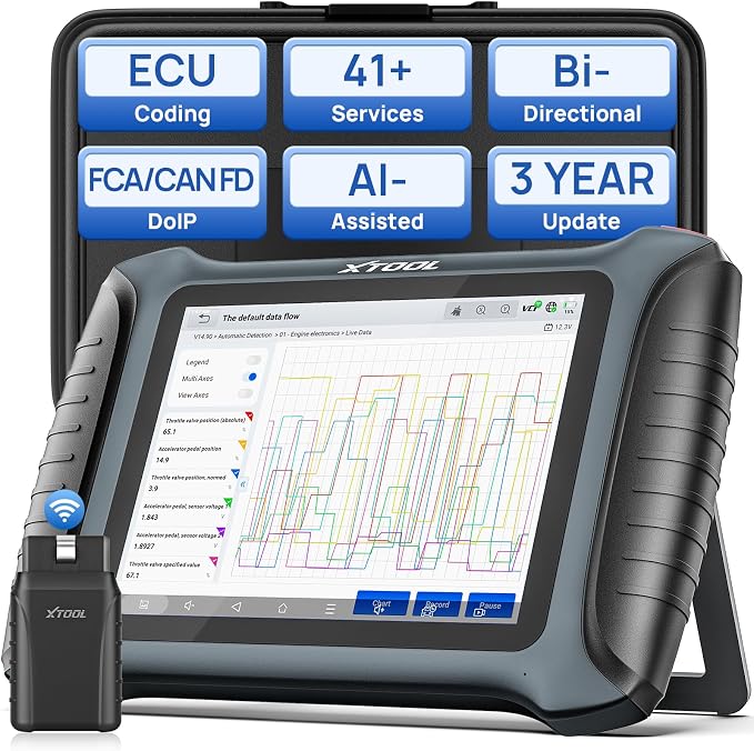 XTOOL IP900BT OBD2 Scanner Diagnostic Tool, ECU C0ding Automative Scanner, AI-Assisted Wireless Scan Tool with 41+ Reset, 4000+ Bidirectional Scanner for Car, CAN FD/DoIP/FCA, 3-Y Update