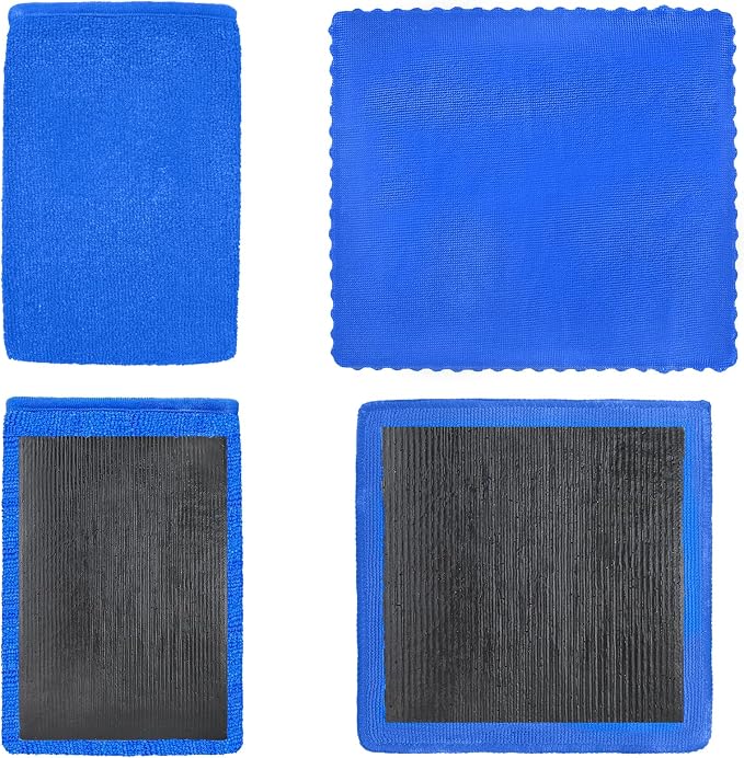 4Pcs Clay Mitt and Towel, Auto Detailing Clay Mitts with Towels Fine Grade for Car Cleaning and Polishing, Blue