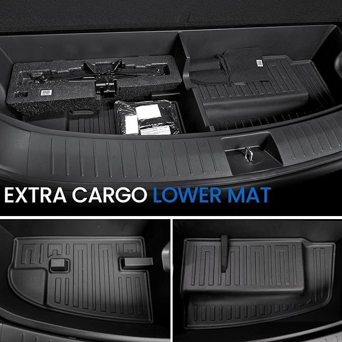 Floor Mats Set for 2026 Hyundai Palisade Gas 7&8 Seats (Not Fit Hybrid), All Weather TPE Cargo Liner Backrest Mats Trunk Lower Mat Accessories