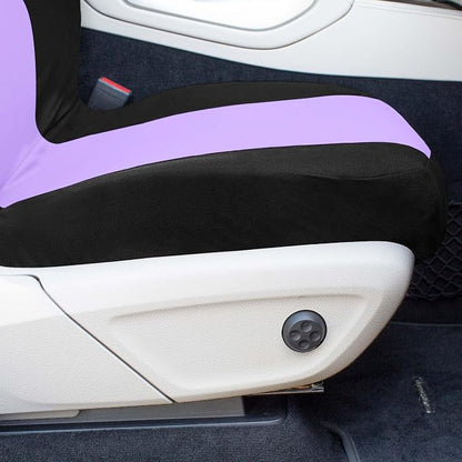 Universal Fit Chevron Flat Cloth Car Seat Covers Full Set - Purple
