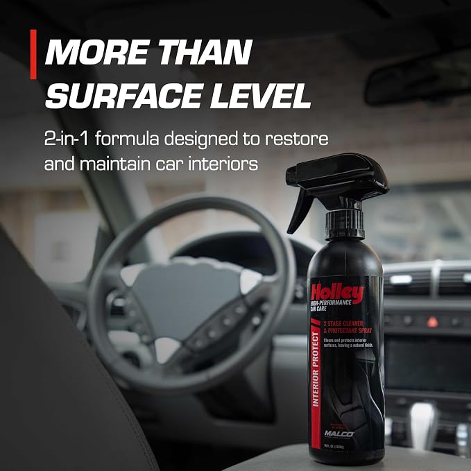 Holley Interior Protect - 2-Stage Cleaner & Protectant Spray - High-Performance Car Care, Wipe Away dust and Fingerprints in Your Vehicle - UV protectant, Citrus Scent - 16 oz. (2 Pack)