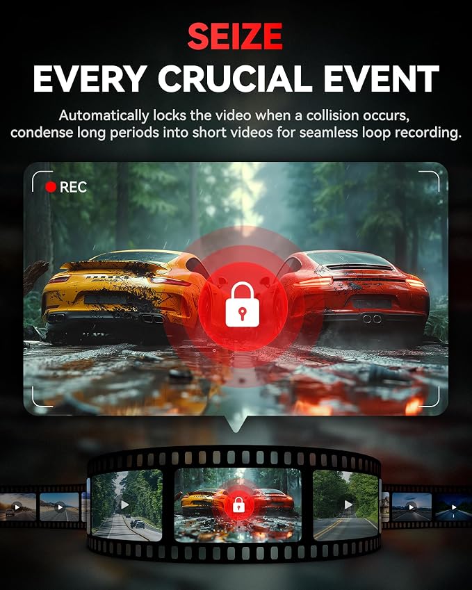REDTIGER F4 4K Dash Cam Front, 2.2 inch Mini Car Camera, 2160P UHD Touch Screen, Voice Control, Night Vision, Built-in GPS, WiFi APP Control, Loop Recording, 24H Parking Monitor