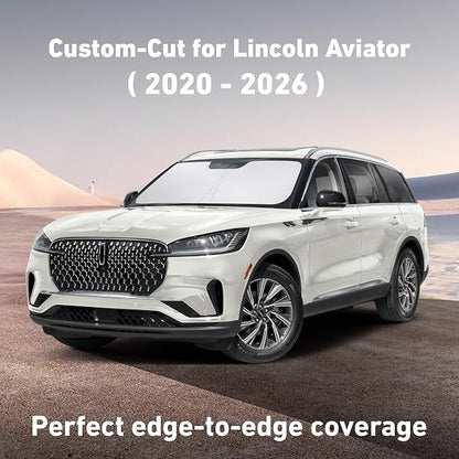 EcoNour Windshield Sunshade Compatible for Lincoln Aviator 2020-2024 2025 2026, Sun Visor for Front Windshield & Window Sun Shade Cover, UV Heat Blocker & Protector, Car Accessories