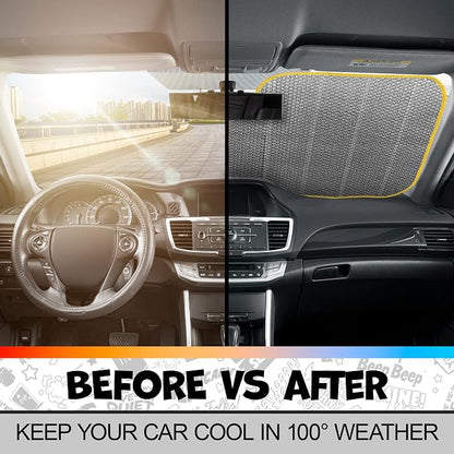 BDK New Tweety Bird Front Windshield Auto Shade, Accordion Folding Auto Sunshade for Car Truck SUV-Blocks UV Rays Sun Visor Protector, Keeps Your Vehicle Cool-58 x 27 Inch