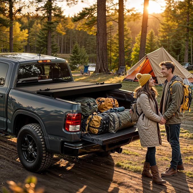 AUTOSAVER88 Low-Profile Hard Tri Fold Truck Bed Tonneau Cover Fit for Nissan Frontier 2022 2023 2024 2025 2026(NO México) with 5ft Bed
