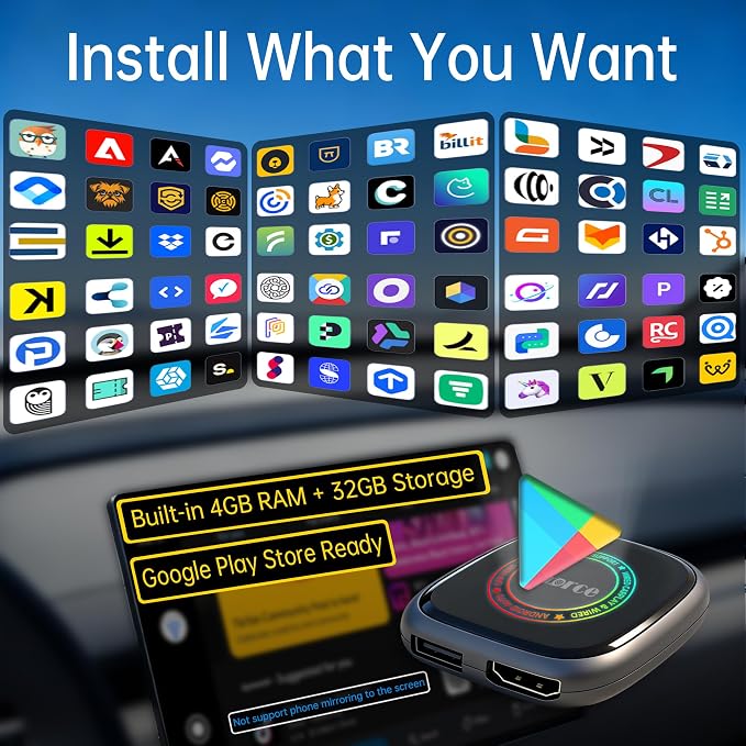 Magic Box 3.0 Max 2026 Upgrade - 32G Car Streaming Device with Netflix, YouTube, Prime Video, Wireless Apple CarPlay & Android Auto Adapter, Support HDMI Output & USB Drive, for OEM Wired CarPlay Cars