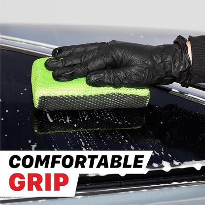 Maxshine Clay Sponge Block Wash Pad – Reusable Clay Bar Alternative with Microfiber Side, Removes Overspray, Brake Dust & Industrial Fallout, Safe Paint Decontamination Tool for Auto Detailing
