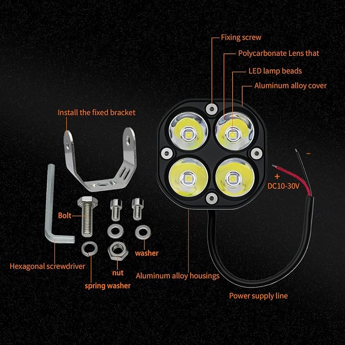 2-Pack 40W 3Inch Spot Beam LED Pod Light - Bright Off-Road Driving Fog Lights, Waterproof Auxiliary Ditch Lights for Truck, SUV, ATV, Boat, Motorcycle, Pickup, Tractor
