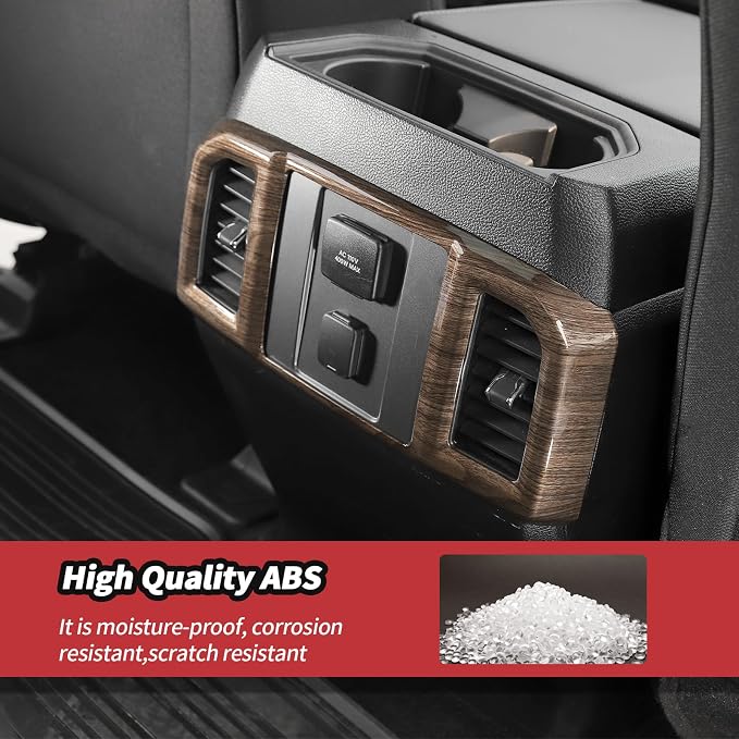 JeCar 16PCS Wood Grain Interior Trim Kit Fit for Ford F150 2015-2020 Interior Accessories