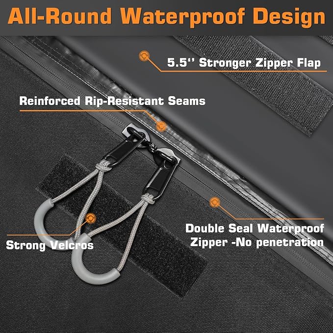 Sailnovo Soft Car Rooftop Cargo Carrier Roof Bag 15 Cubic Feet Waterproof Car Top Carrier, Fits Most Vehicle with/Without Rack, Include Anti-Slip Mat,4 Reinforced Straps,4 Door Hooks