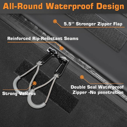Sailnovo Soft Car Rooftop Cargo Carrier Roof Bag 15 Cubic Feet Waterproof Car Top Carrier, Fits Most Vehicle with/Without Rack, Include Anti-Slip Mat,4 Reinforced Straps,4 Door Hooks