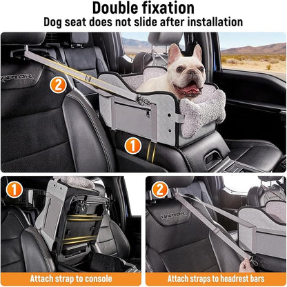 TKYZ Center Console Dog Car Seat,Pet Puppy Middle Console Dog Car Seat for Small Dogs (Full-Size Truck Gray)