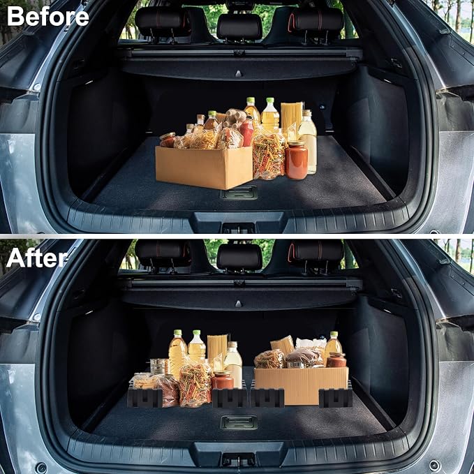 YOFIT Multipurpose Cargo Organizer Blocks Car Trunk Storage Organizer Blocks, Should Be Used with Wool Trunk's Carpet for Car/Truck/SUV/Van, Set of 4