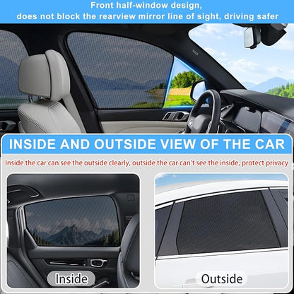 XCBYT 4 Pack 2021-2024 Honda Civic Window Shades with Breathable Mesh Window Covers 99% Sun UV Blackout Keeps Cool Privacy Curtains for Breastfeeding, Napping, Dressing, Camping