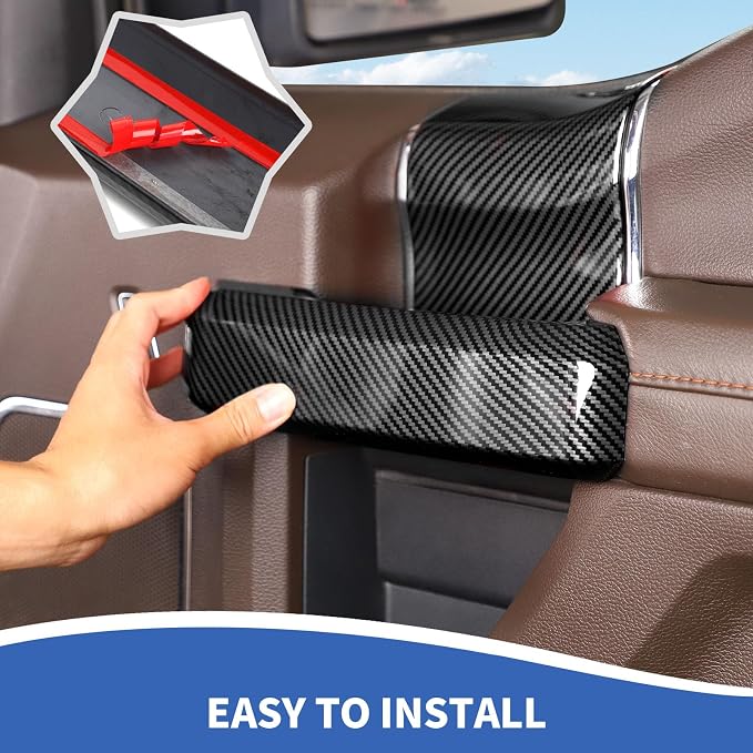 RAZPOY for F150 Inner Door Handles Covers & Door Handle Panel Trim Compatible with 2015-2020 Ford F150 Carbon Fiber Interior Accessories