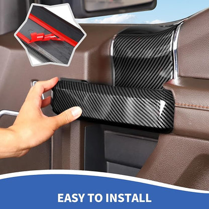 RAZPOY for F150 Inner Door Handles Covers & Door Handle Panel Trim Compatible with 2015-2020 Ford F150 Carbon Fiber Interior Accessories