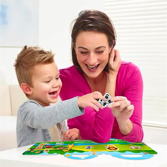 Reusable Sticker Book for Kids, Animal Stickers Educational Learning Toys Travel Stickers Activity Books for Toddler Girls Boys Age 3+ Birthday Gifts