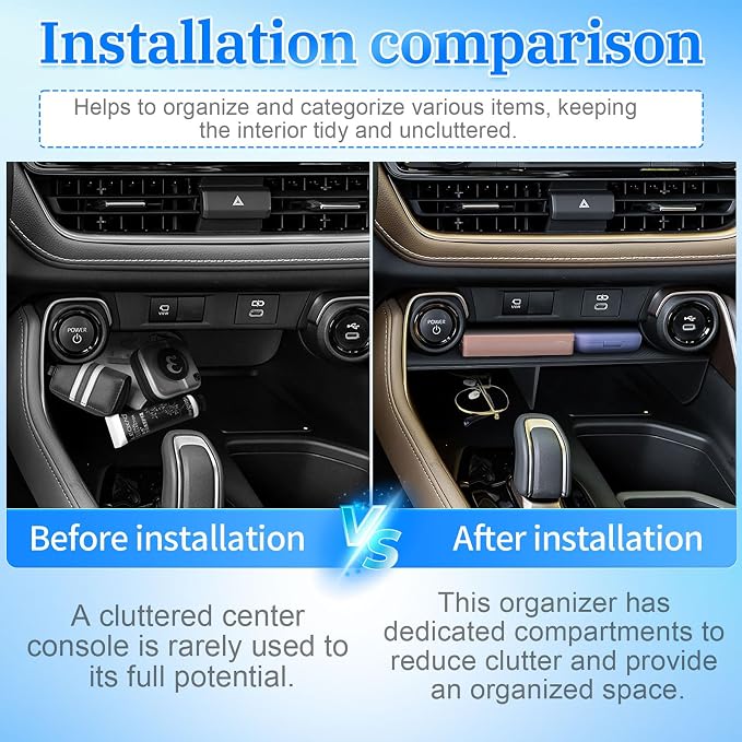 EDBETOS Center Console Organizer for 2023 2024 2025 2026 Toyota Grand Highlander Console Insert Divider Tray Secondary Storage Cubby for Phone Key Wallet, ABS Interior Accessories (Not for Highlander)