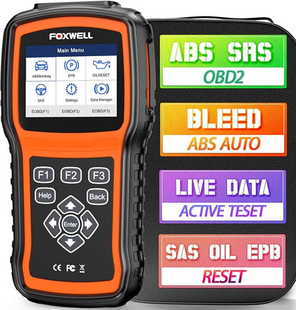 2026 FOXWELL NT630 Plus OBD2 Scanner with ABS and SRS, ABS Auto Bleed Scan Tool, Brake Code Reader with Live Data, Bidirectional Control & SAS Oil EPB Reset Diagnostic Tool