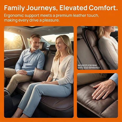 A leather rear seat cushion specially designed for cars - made by hand - can relieve pain in the buttocks, pressure points, and sciatic nerve. | Rear seat cover (Coffee Brown, Rear Seat Cushion)