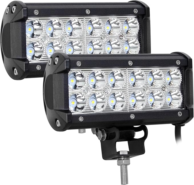 Willpower 7 inch 2x36W Spot LED Work Light Bar Driving Lamp 12V 24V for Jeep Truck Car ATV SUV 4X4 Truck