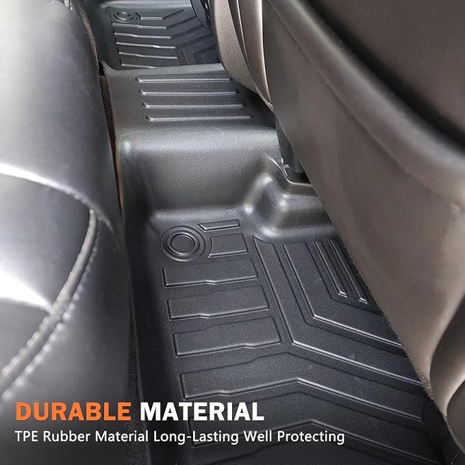 KUST Floor Mats Set for Kia Sorento 2021-2025 2026 (6 Seater, Not for Hybrid), All Weather Rear Trunk Cargo Liner with 2nd Row Back Seat Protector Full Set Car Mats Accessories TPE Rubber Raised Edge