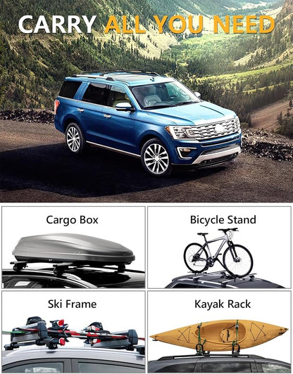 Tuyoung 300lbs Roof Racks Cross Bars Compatible with Ford Expedition & Ford Max 2018-2026 & Lincoln Navigator 2018-2024, Heavy Duty Aluminum Rooftop Cargo Carrier Low Noise Kayak Camping Road Trips
