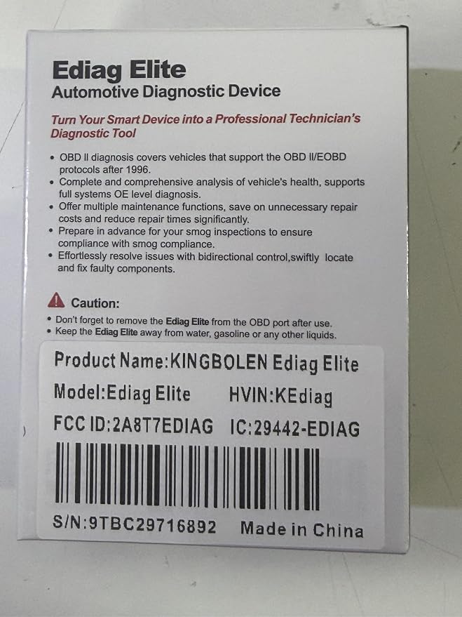 KINGBOLEN Ediag Elite OBD2 Scanner Bluetooth, Bidirectional Test Scanner All System Diagnostic Tool for iOS & Android, 15+ Hot Reset, CANFD Protocol, FCA AutoAuth, No Subscriptions Lifetime Update