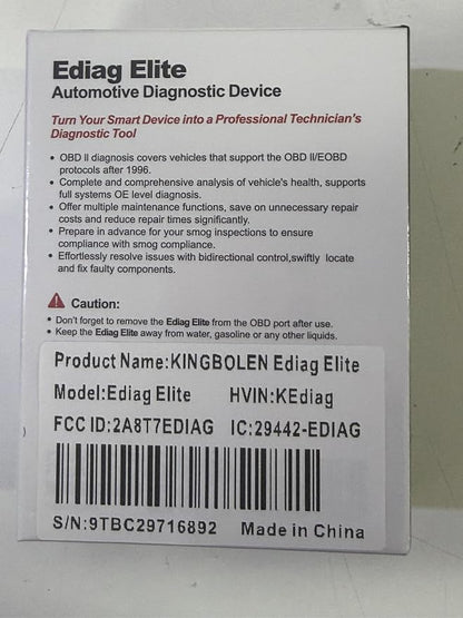 KINGBOLEN Ediag Elite OBD2 Scanner Bluetooth, Bidirectional Test Scanner All System Diagnostic Tool for iOS & Android, 15+ Hot Reset, CANFD Protocol, FCA AutoAuth, No Subscriptions Lifetime Update