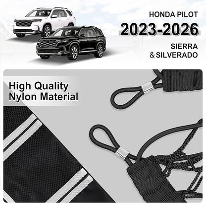Amiss Truck Bed Cargo Net with Side Organizer, Compatible with Honda Pilot 2023-2026 | 2026+ Passport, Portable Storage for Pickup Cargo and Heavy Duty Hook, Exterior Accessories for Car SUV Truck